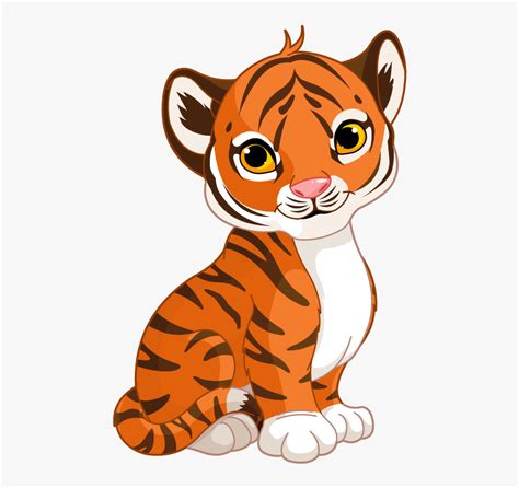 Tigres Clipart Tiger Cub - Cute Cartoon Tiger Cub, HD Png Download , Transparent Png Image - PNGitem