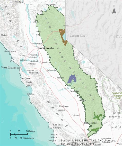 California Mountain Region Map | secretmuseum