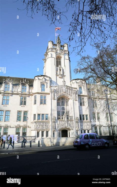 Front facade of the Supreme Court, the final court of appeal in the United Kingdom for most ...