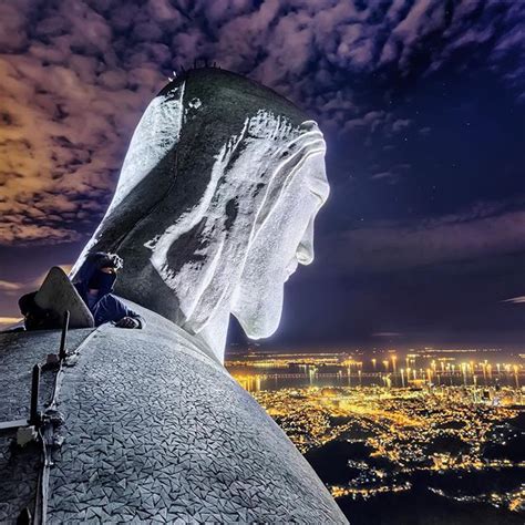 Urban Explorers Climb the Massive Christ the Redeemer Statue in Rio de ...