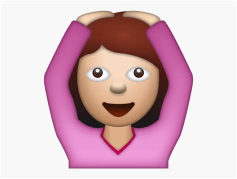 Woman Saying Yes Emoji - Hands On Head Cartoon , Free Transparent ...