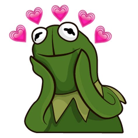 Kermit the Frog in Love Meme Sticker - Sticker Mania