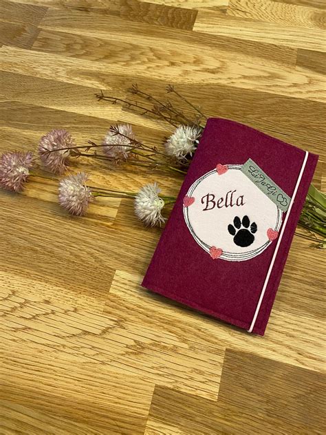 Pet passport cover made of felt dog | Etsy