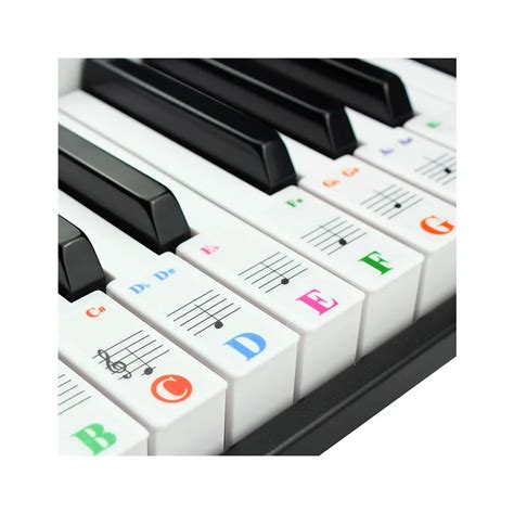 Piano Keyboard Stickers For 88/61/54/49 Key Colorful Large Bold Letter ...