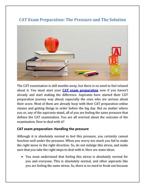 CAT Exam Preparation: The Pressure and The Solution by MBAGuru - Issuu