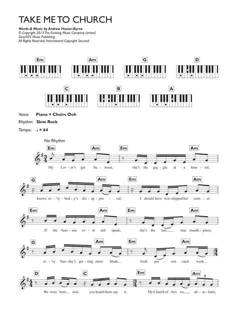 Hozier - Take Me To Church at Stanton's Sheet Music