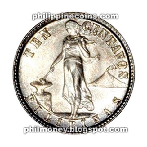 Philippine Money - Peso Coins and Banknotes: 10 Centavo Coin - American ...