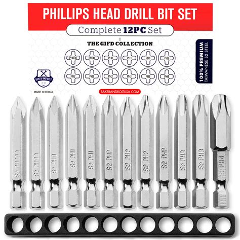 Buy Phillips Screwdriver Drill Bit Set (Premium 12pc Complete Set) w ...