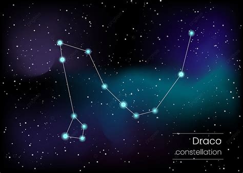 Draco Constellation In The Far Northern Sky Background, Draco ...