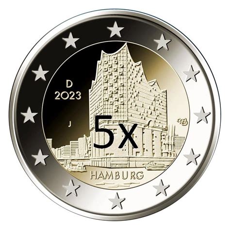 eurocoin eurocoins 2 Euro Germany 2023 \\"ADFGJ\\" - Hamburg (UNC)