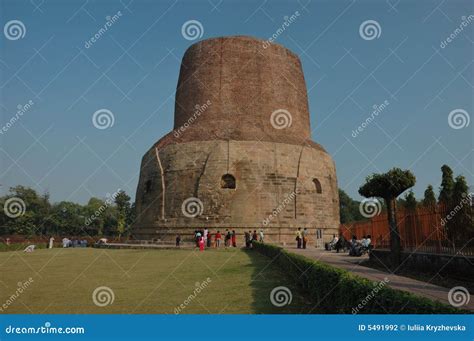 Ancient Dhamekh Stupa in Sarnath,India Stock Photo - Image of dharma ...