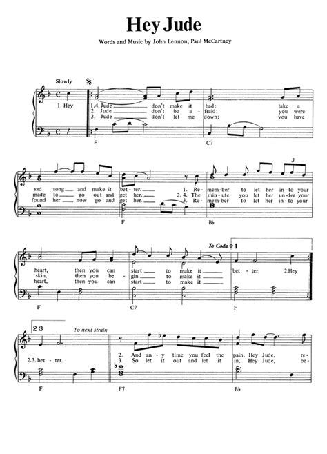 HEY JUDE The Beatles Piano Sheet music | Easy Sheet Music