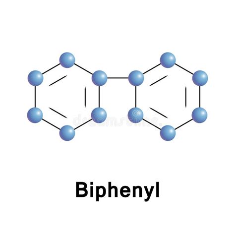 Biphenyl Molecular Structure on White Background Stock Illustration - Illustration of ...