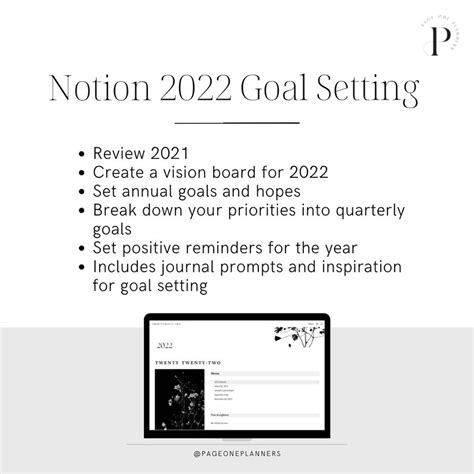 Minimalist Notion Template // Goal-setting template Notion | Etsy México