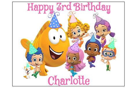 Bubble Guppies EDIBLE cake topper decoration party birthday