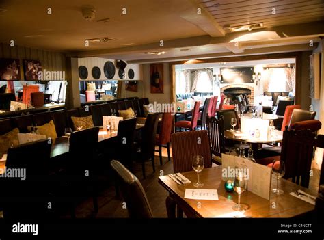 Interior of White Hart Pub Restaurant in Pirbright, Surrey - UK Stock Photo - Alamy