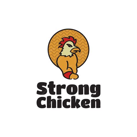 Premium Vector | Strong chicken mascot muscular rooster illustration for food product label or ...