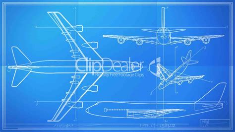 26--1242563-Aircraft Technical Drawing Blueprint Time Lapse | Technical ...