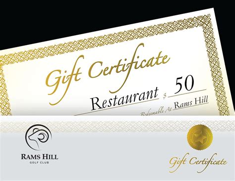 $50 Gift Certificate – Restaurant – Rams Hill Golf Club