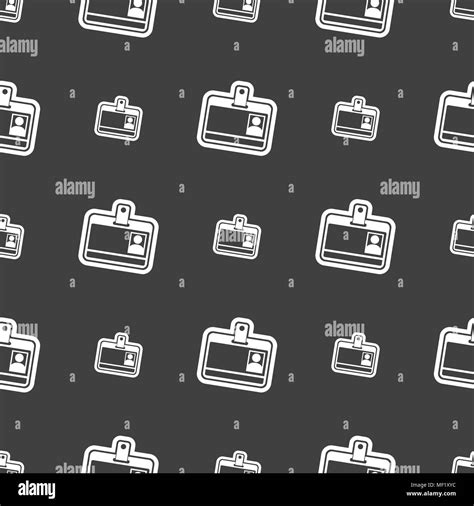 Id card icon sign. Seamless pattern on a gray background. Vector illustration Stock Vector Image ...