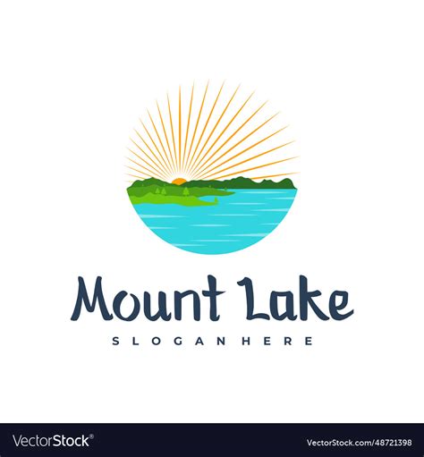 Lake logo design template mount Royalty Free Vector Image