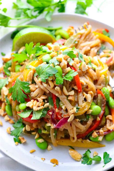 Easy Vegetarian Pad Thai - Pinch Me Good