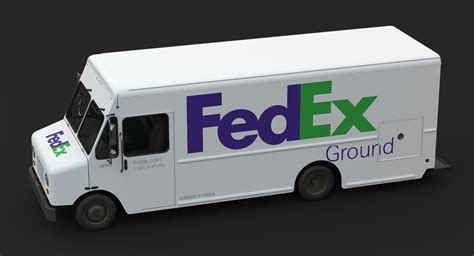 fedex delivery truck van 3d model