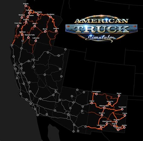 The full map of American Truck Simulator (updating when map expansions are coming). - SCS Software