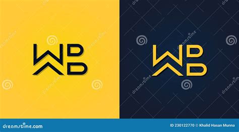 Minimalist Abstract Initial Letter WB Logo Stock Vector - Illustration ...