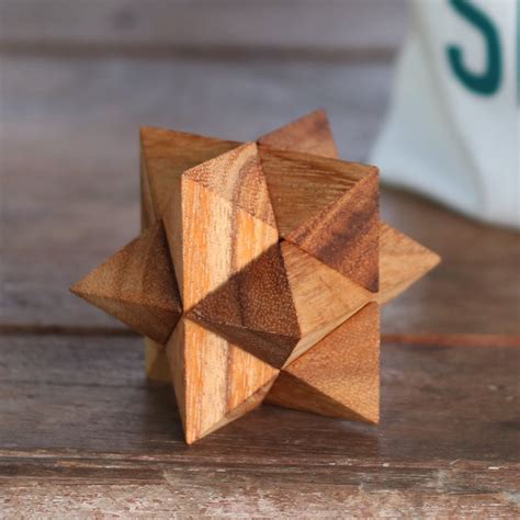 Wooden Star Puzzle - 3D Shooting Star Brain Teaser – SiamMandalay