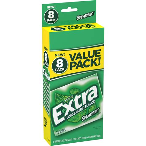 Extra Spearmint Sugar Free Gum, Bulk Gum Value Pack, 8 pk - Walmart.com ...