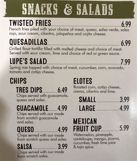 Menu at Twisted Trompo restaurant, Dallas