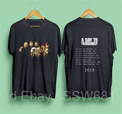 A Day To Remember Tour 2019 with Dates Men's Black T-Shirt Size : S-XXL ...