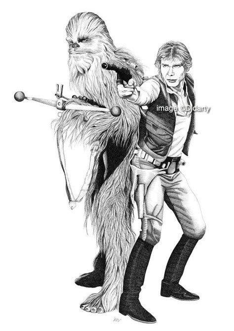 Chewbacca & Hans Solo Portrait Print - Etsy | Chewbacca, Chewbacca art ...