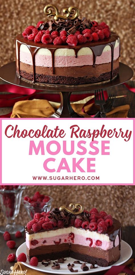 Chocolate Raspberry Mousse Cake - SugarHero