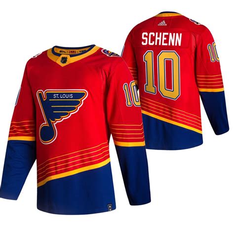 St. Louis Blues #10 Brayden Schenn Red Men's Adidas 2020-21 Reverse Retro Alternate NHL Jersey