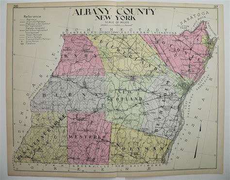 Albany County Map 1839 Albany Ny County Map Albany Map | Images and ...