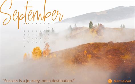 September 2018 Free Desktop Calendar from Marmalead