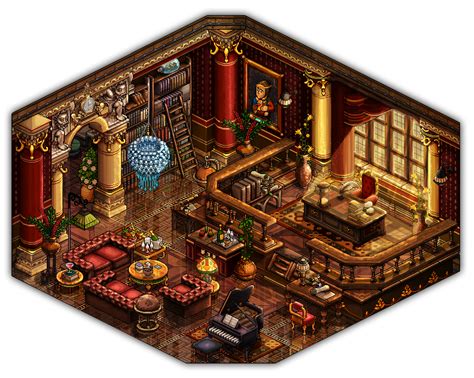 19th century study room ~ revived by Cutiezor on DeviantArt | Pixel art design, Isometric art ...