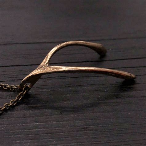 Wishbone Necklace Solid Bronze Life Size Turkey Wishbone - Etsy