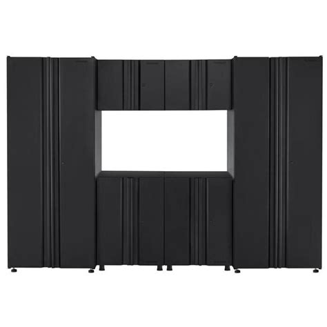 Husky 6-Piece Regular Duty Welded Steel Garage Storage System in Black (109 in. W x 75 in. H x ...