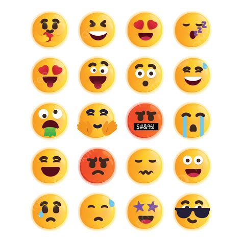 Um Novo Conjunto De Emojis Vetor PNG , Emoji Pensando, Rosto Emoji ...