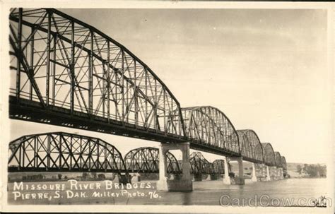 Missouri River Bridges Pierre, SD Postcard