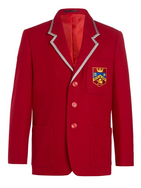 Highclare Junior School Unisex Blazer, Red/Grey | Blazer, School blazer ...