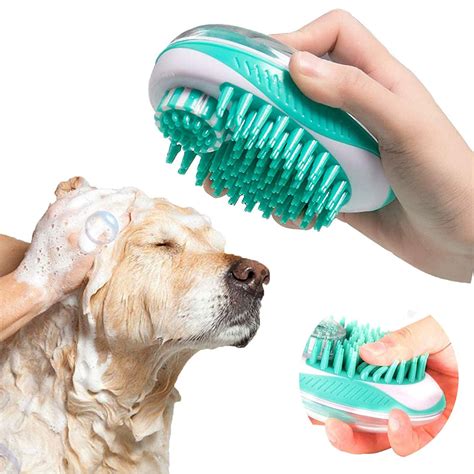 2 in 1 Pet Brush Bath Massage Brush,Shampoo Dispenser for Pet Grooming – Pbooo