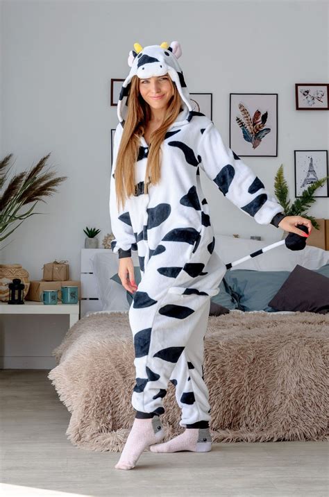 Cow Costume Adult, Cow Onesie, Cow Pajamas, Cow Cosplay, Adult Women Onesies, Animal Onesies ...