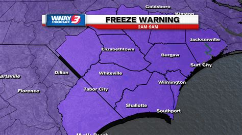 Freeze Warning issued for Cape Fear ahead of frigid night - WWAYTV3