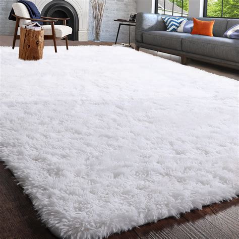 Buy PAGISOFE Soft Comfy White Area Rugs for Bedroom Living Room Fluffy Shag Fur Carpet for Kids ...