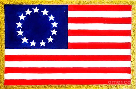 American Flag with 13 stars Painting by Sofia Goldberg - Fine Art America