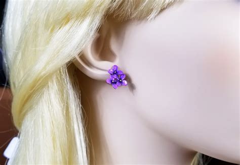 Violet Flower Earrings – Rene’s Jewelry Art